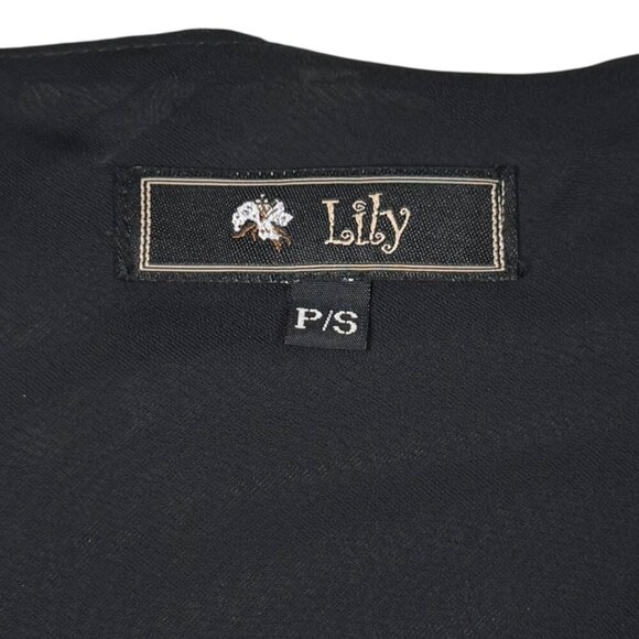 VTG Y2K Asymmetrical Midi Dress Sz.S Black Chiffon Whimsigoth Dark Fairy Event - Picture 5 of 14